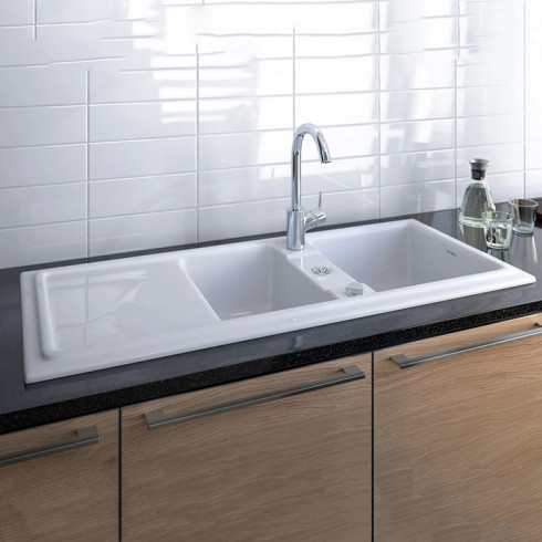 Evier de cuisine 116x50 Cassia Blanc DURAVIT