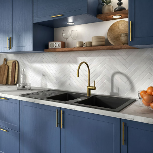 Évier de cuisine Fresh noir brillant Sanimed 116x50 - COMAF